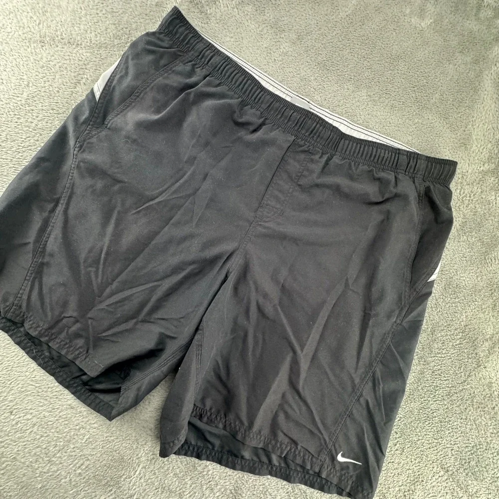 Nike Swim Trunks Mens XL Black Board Shorts‎ Mesh Liner Pockets